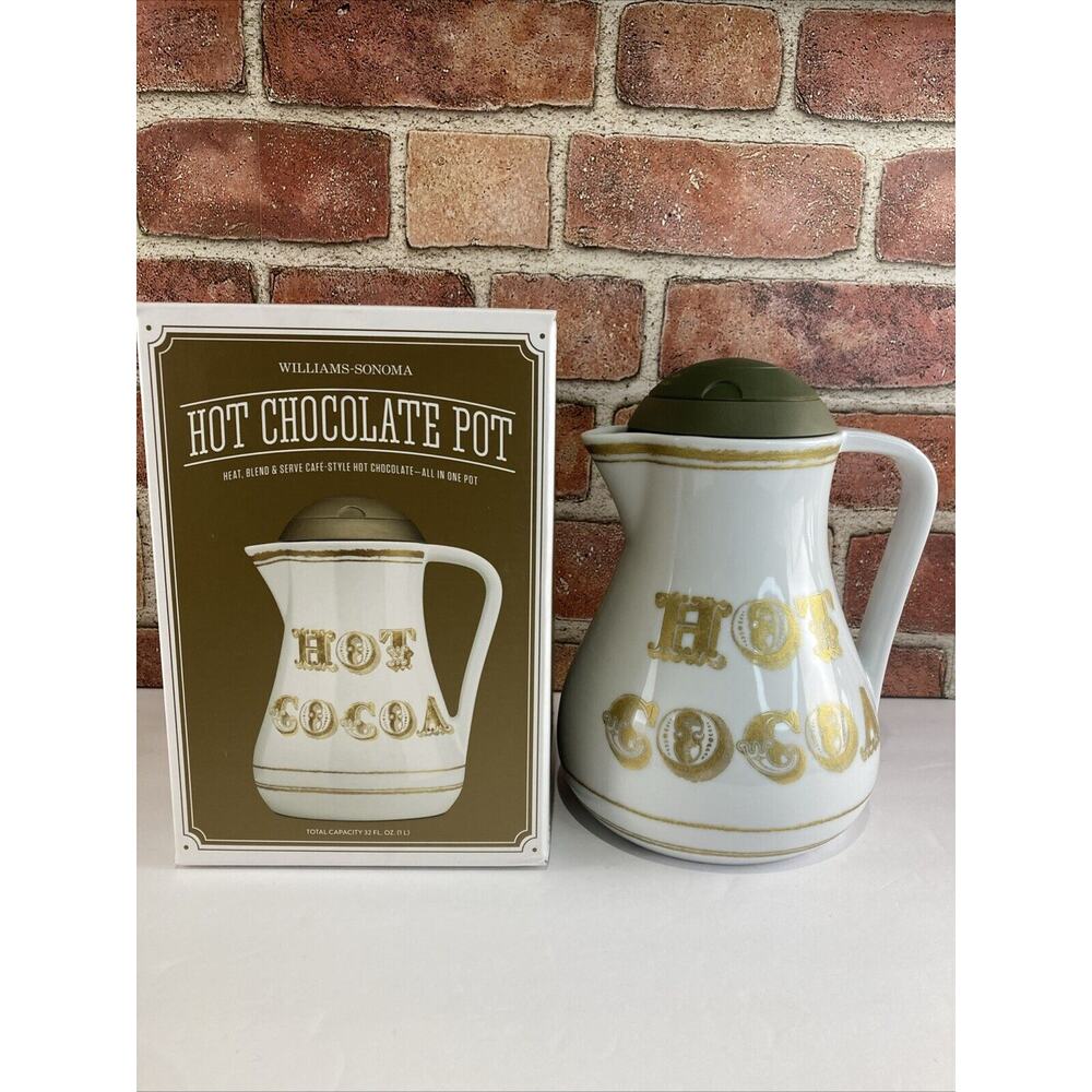 Williams-Sonoma Hot Chocolate Cocoa Pot New Open Box Battery Operated Stirrer
